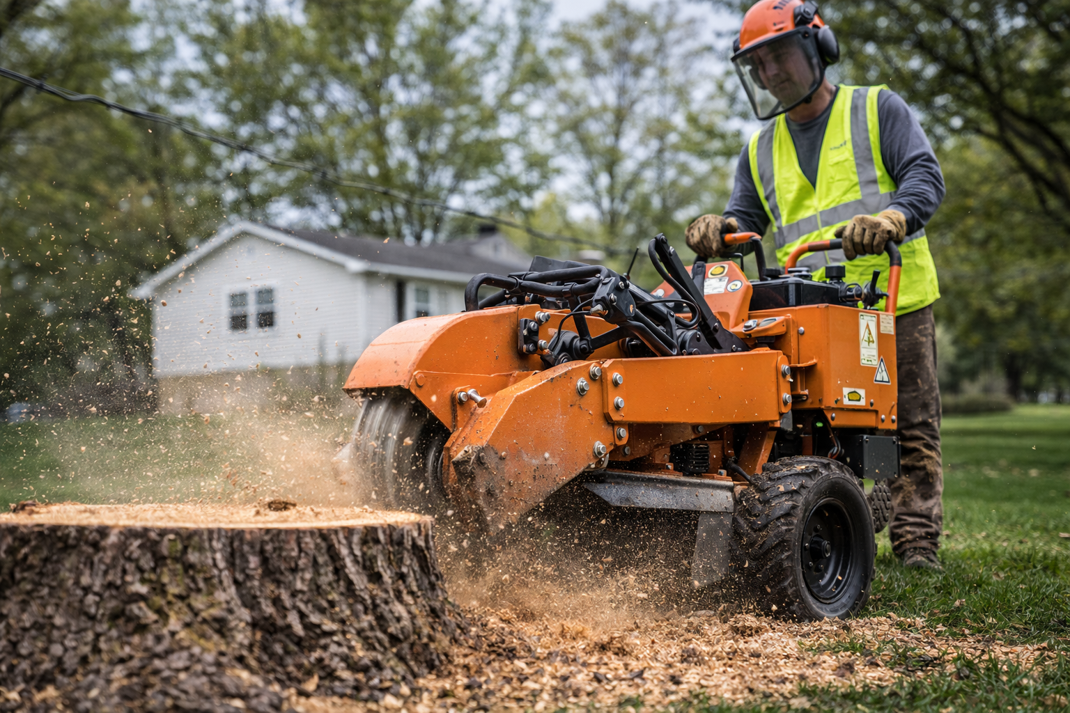 grinding a stump in goshen